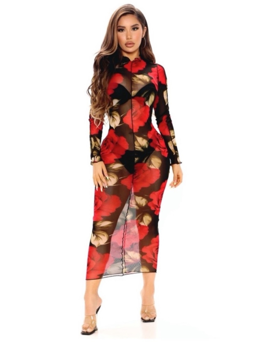 FASHION NOVA Women’s “Haven” floral midi dress🌹🌹